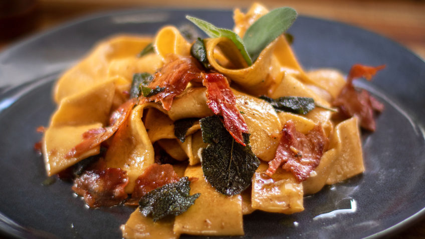 Pappardelle with sage and prosciutto